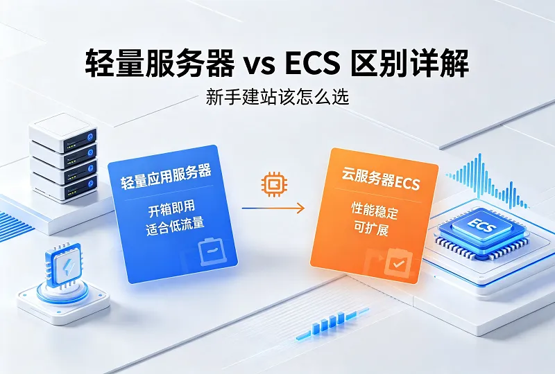 轻量应用服务器和 ECS 区别在哪？新手建站云服务器选购指南-服务器测评_云 VPS 推荐_运维技术教程与源码分享 - 环球云域数据平台 cloudidc.vip