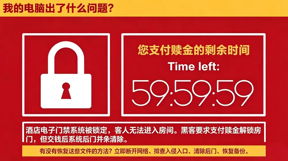 酒店门禁系统勒索病毒攻击