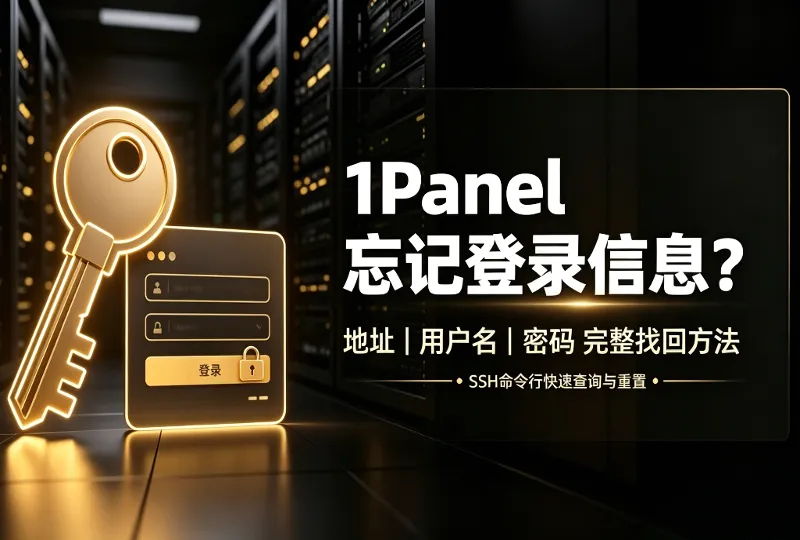 1Panel忘记登录地址用户名密码，完整找回方法-服务器测评_云 VPS 推荐_运维技术教程与源码分享 - 环球云域数据平台 cloudidc.vip