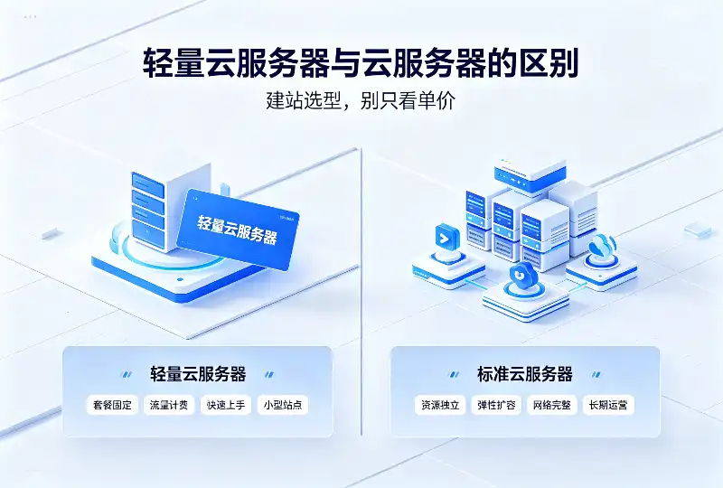 轻量云服务器与云服务器有什么区别?建站选型对比-服务器测评_云 VPS 推荐_运维技术教程与源码分享 - 环球云域数据平台 cloudidc.vip