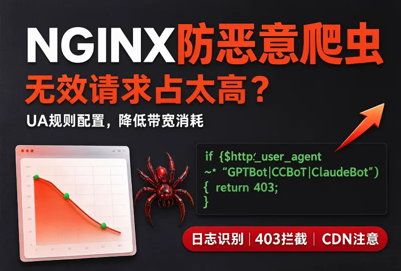 Nginx 防恶意爬虫规则配置教程，拦截无效蜘蛛减少服务器带宽消耗-服务器测评_云 VPS 推荐_运维技术教程与源码分享 - 环球云域数据平台 cloudidc.vip