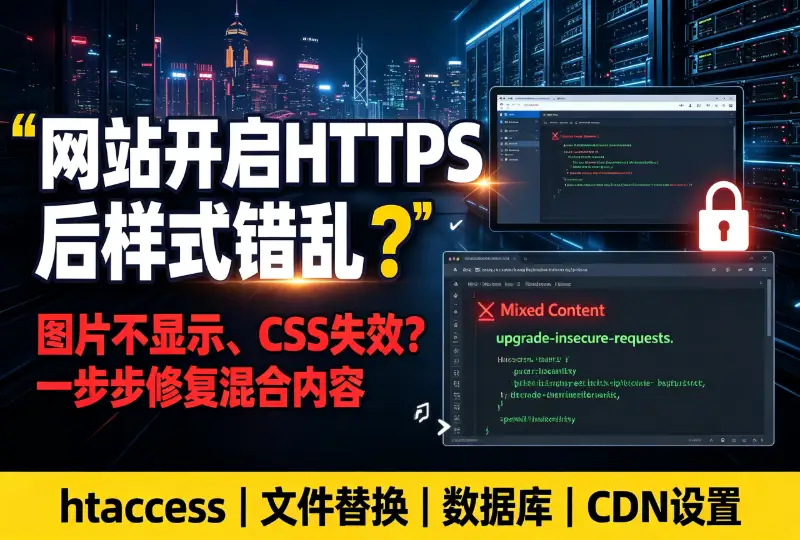 网站开启HTTPS后CSS样式错乱、图片不显示？通用修复教程-环球云域CloudIDC
