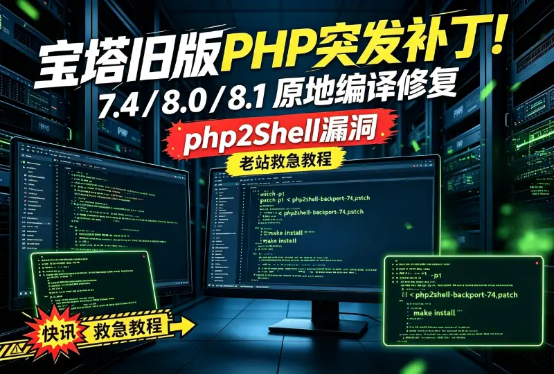 宝塔面板旧版PHP(7.4/8.0/8.1)源码编译打php2Shell漏洞补丁教程-环球云域CloudIDC